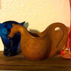 Vintage Handcarved horse, wedding cup Yugoslavia